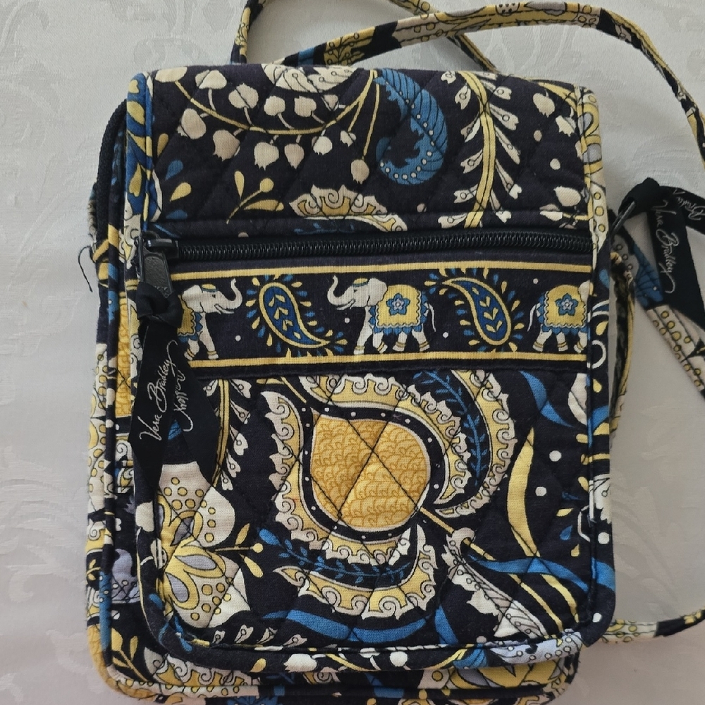 Vera Bradley Crossbody Bag - Navy and Gold Paisley